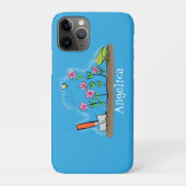Coques Case-Mate iPhone Grenouille mignonne et abeille dans le jardin dess (Dos)