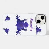 Coques Case-Mate iPhone Grenouilles pourpres et blanches (Verso (horizontal))