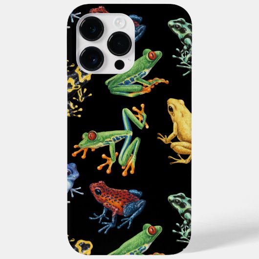 Coques Case-Mate iPhone Grenouilles sur noir (Verso)