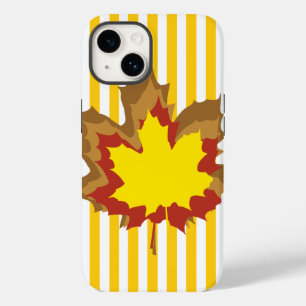 Coque Pour iPhone 14 Grève automnale de moutarde avec Feuilles