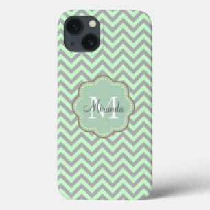 iPhone 13 Case Grey Chevron