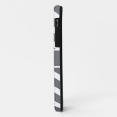 Coques Case-Mate iPhone Grey Chevron Nom personnalisé (Dos/Gauche)