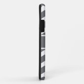 Coques Case-Mate iPhone Grey Chevron Nom personnalisé (Dos/Droite)