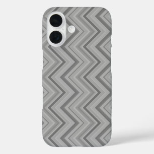Coques iPhone 16 Grey stripes zigzag