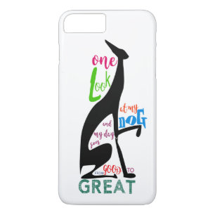 Coque iPhone 7 Plus Greyhound Italien Silhouette Aimer Mon Chien Éléga