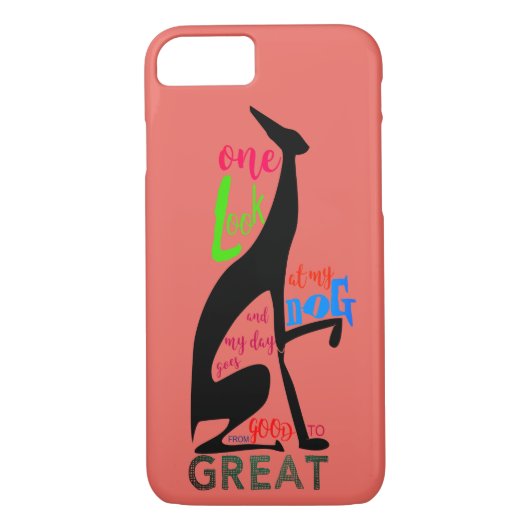 Coques Case-Mate iPhone Greyhound Italien Simple Silhouette J'aime mon chi (Dos)