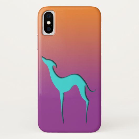 Coques Case-Mate iPhone Greyhound Whippet chien Bleu orange violet Ombre (Dos)