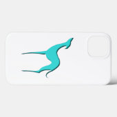 Coques Case-Mate iPhone Greyhound Whippet chien Turquoise élégante silhoue (Verso (horizontal))
