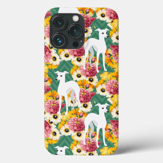 Coques Case-Mate iPhone Greyhounds ou Whippets italiens avec fleurs (Verso)