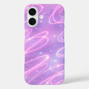 Coques iPhone 16 Gribouillages néon rose électrique art IA