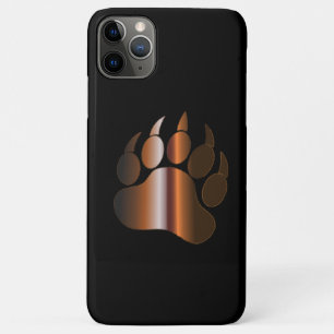 ETUI iPhone Case-Mate GRIF PATTE D'OURS EN ACIER BRUN SUR FOND NOIR