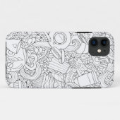 Coques Case-Mate iPhone Griffonnage de café et de thé (Dos (Horizontal))