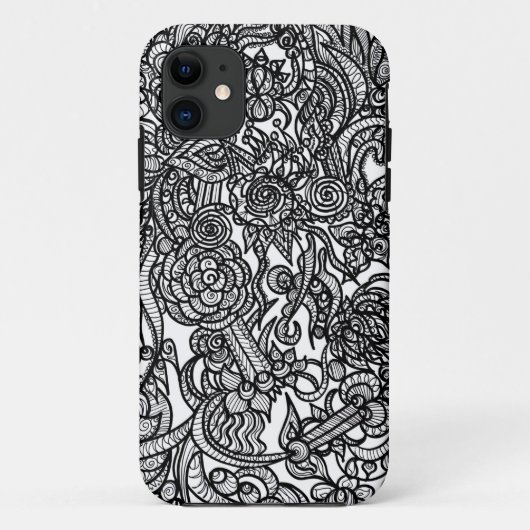 Coques Case-Mate iPhone Griffonnage de fleur (Dos)