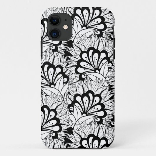 Coques Case-Mate iPhone Griffonnage de motif de fleur (Dos)
