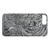Coques Case-Mate iPhone Griffonnage fou tribal abstrait tiré par la main (Dos (Horizontal))