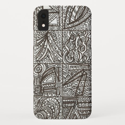 Coques Case-Mate iPhone Griffonnage noir et blanc (Dos)