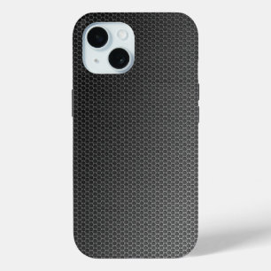 Coque Pour iPhone 15 Grill en métal brossé à peigne de miel