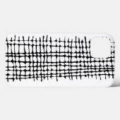 Coques Case-Mate iPhone Grille biologique noire et blanche Motif Art Abstr (Verso (horizontal))