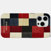 Coques Case-Mate iPhone Grille Carreaux Rustique – Sophistication Texturée (Verso (horizontal))