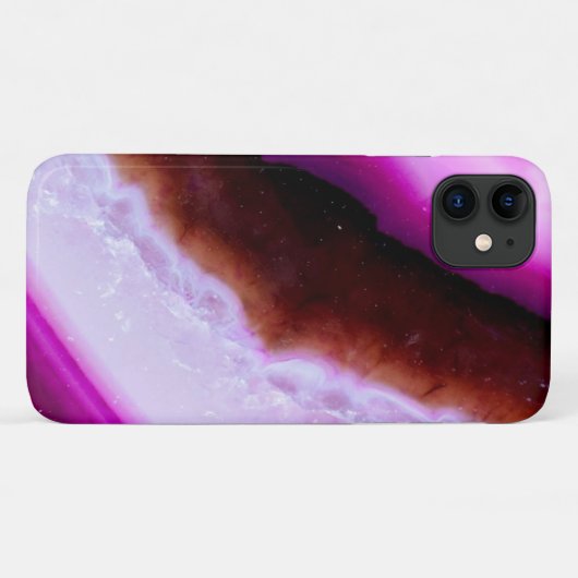 Coques Case-Mate iPhone Grille d'Agate Violet Avec Quartz (Dos (Horizontal))