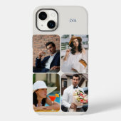 Coques Case-Mate iPhone Grille de 4 photos Nom ou Initiales Neutre (Verso)