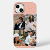 Coques Case-Mate iPhone Grille de 4 photos Nom ou Initiales Orange (Verso)