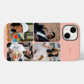 Coques Case-Mate iPhone Grille de 4 photos Nom ou Initiales Orange (Verso (horizontal))