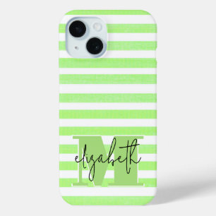 Coque Pour iPhone 15 Grille de chaux Monogramme