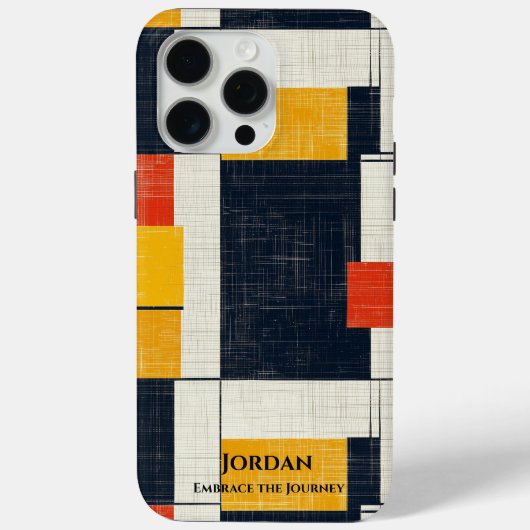 Coques Case-Mate iPhone Grille géométrique en gras - rouge, jaune et noir (Verso)