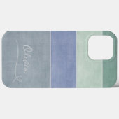 Coques Case-Mate iPhone Grille horizontale Vert, Bleu et Gris Personnalisé (Verso (horizontal))