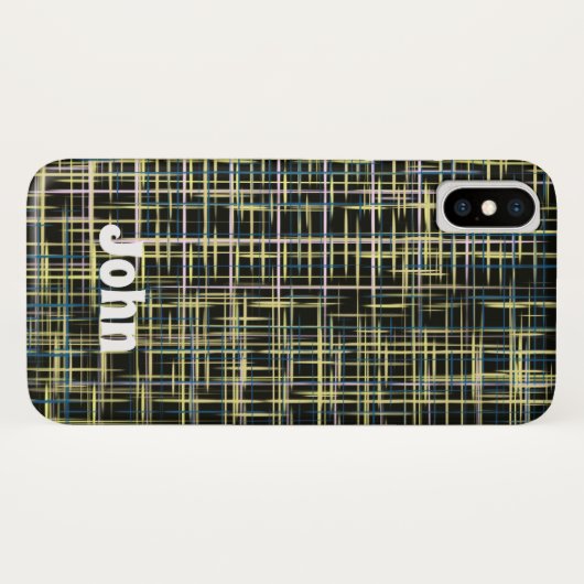 Coques Case-Mate iPhone Grille jaune Lignes Art Motif iPhone (Dos (Horizontal))
