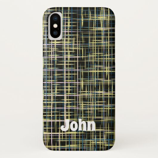 Coques Case-Mate iPhone Grille jaune Lignes Art Motif iPhone (Dos)