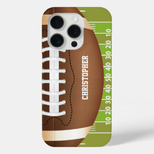 Coque iPhone 15 Pro Grille personnalisée Football en fer sur le terra