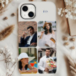 Coque Pour iPhone 14 Plus Grille photo 4 Photos Nom ou initiales Neutre<br><div class="desc">Coque iphone de collage photo moderne personnalisé avec votre nom ou vos initiales et 4 de vos photos préférées. Le modèle photo affiche automatiquement vos photos au format portrait vertical avec des angles arrondis. Le capot téléphonique est imprimé en pierre neutre - bien que vous soyez invités à modifier n'importe...</div>