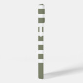 Coques Case-Mate iPhone Grille verte et blanche moderne avec Monogramme (Verso / Droite)