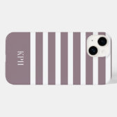 Coques Case-Mate iPhone Grille violette et blanche moderne avec Monogramme (Verso (horizontal))