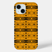 Coques Case-Mate iPhone Grilles et formes géométriques jaune noir (Verso)