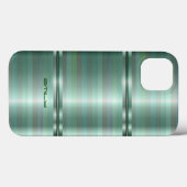 Coques Case-Mate iPhone Grilles métalliques vertes monogramées Motif iPhon (Verso (horizontal))