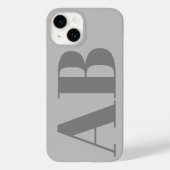 Coques Case-Mate iPhone Gris argent moderne initial minimal contemporain (Verso)