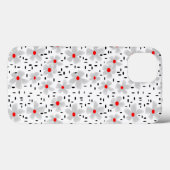 Coques Case-Mate iPhone gris avec des fleurs rouges sur blanc rétro arrièr (Verso (horizontal))