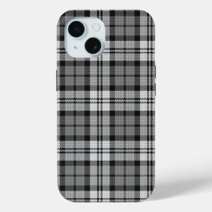 Coque Pour iPhone 15 Gris Blackwatch Tartan Design Plaid