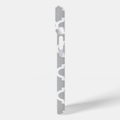 Coques Case-Mate iPhone Gris Blanc Marocain #5 Brt Aqua 3 Monogramme initi (Verso / Gauche)