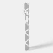 Coques Case-Mate iPhone Gris Blanc Marocain #5 Rose 3 Initiale Monogramme (Verso / Gauche)