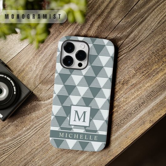 Coques Case-Mate iPhone Gris blanc personnalisé triangle bandes géométriqu