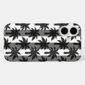 Coques Case-Mate iPhone Gris Blanc Tropical Palmiers Stripes Design (Verso (horizontal))