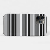Coques Case-Mate iPhone Gris blancs noirs Motif à rayures mixtes (Dos (Horizontal))
