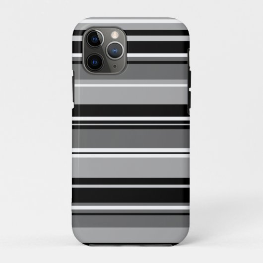 Coques Case-Mate iPhone Gris blancs noirs Motif à rayures mixtes (Dos)