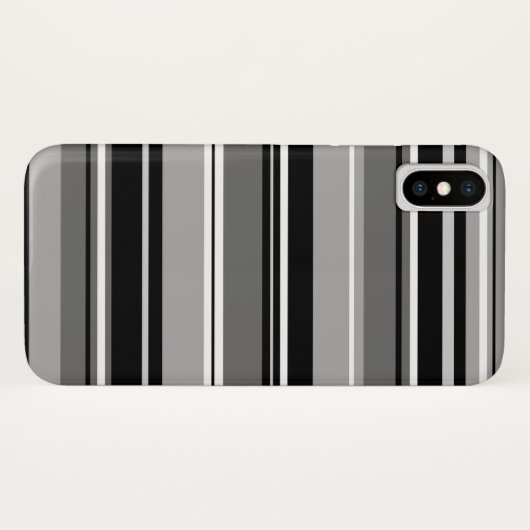 Coques Case-Mate iPhone Gris blancs noirs Motif à rayures mixtes (Dos (Horizontal))