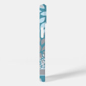 Coques Case-Mate iPhone Gris Bleu et Turquoise Modèle Floral Abstrait mode (Verso / Droite)