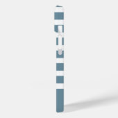 Coques Case-Mate iPhone Gris bleu moderne et Gris blanc avec Monogramme (Verso / Gauche)